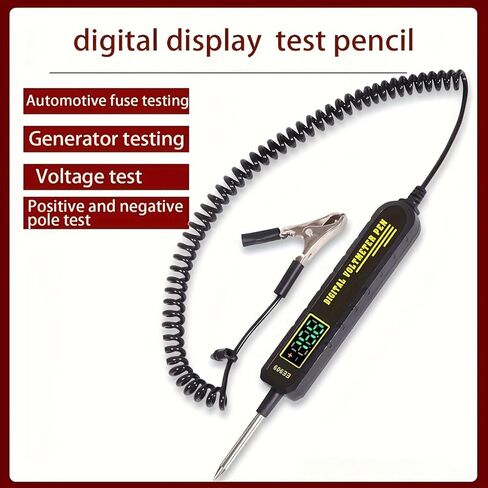Automotive Digital Voltage Tester Pen, 3-120V DC Circuit Tester with LED Display, Bidirectional Test Light for Car Truck Motorcycle, Fuse/Generator/Polarity Testing, Heavy Duty Probe with Spring Wire in Kuwait
