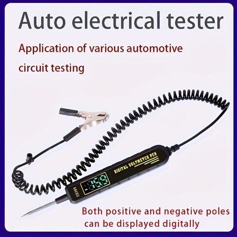 Automotive Digital Voltage Tester Pen, 3-120V DC Circuit Tester with LED Display, Bidirectional Test Light for Car Truck Motorcycle, Fuse/Generator/Polarity Testing, Heavy Duty Probe with Spring Wire in Kuwait