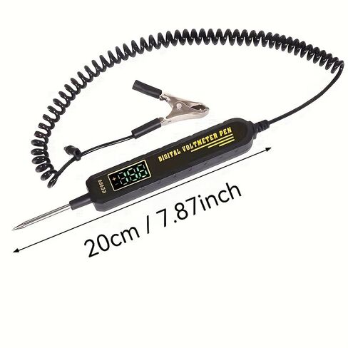 Automotive Digital Voltage Tester Pen, 3-120V DC Circuit Tester with LED Display, Bidirectional Test Light for Car Truck Motorcycle, Fuse/Generator/Polarity Testing, Heavy Duty Probe with Spring Wire in Kuwait