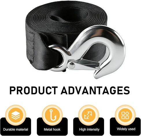 2" x 20ft Trailer Boat Winch Strap with Hook, Nylon Solid Upgrade Winch Strap for Cargo Bundling, Universal for Towing Car, ATV,Jet Ski, Trailer, Wave Runner in Saudi Arabia