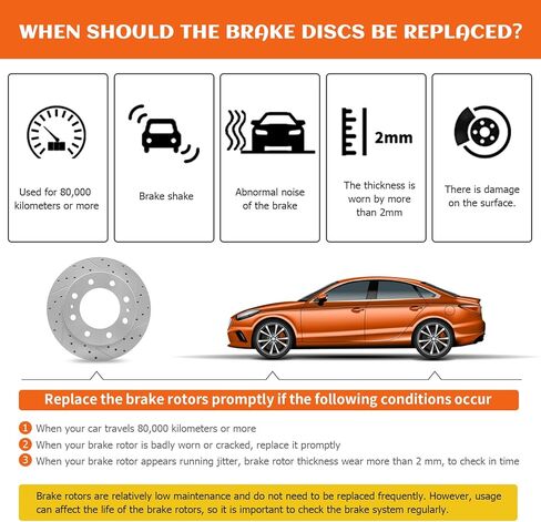 Rear Drilled & Slotted Disc Brake Rotors Ceramic Brake Pads Kit Replacement for Hyundai Tucson 2016 2017 2018 2019 2020 2021, Kia Sportage Manual Parking Brake 2017-2022 in Saudi Arabia