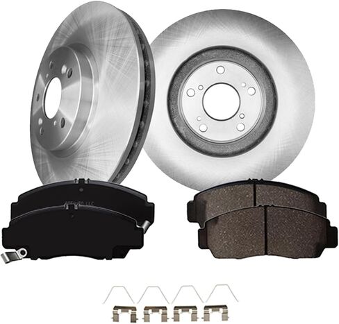 PM Auto Set of 6 300mm Front Brake Disc Rotors-Ceramic Brake Pad Kit Replacement For 2004-2014 Acura TSX in Kuwait