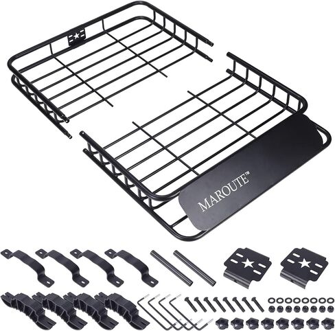 64 in x 39 in x 6 in Universal Roof Rack Basket, 200 LBS Black Electrophoretic Steel, Heavy Duty Rooftop Cargo Carrier for Kayak, Luggage, SUVs, Trucks in Saudi Arabia