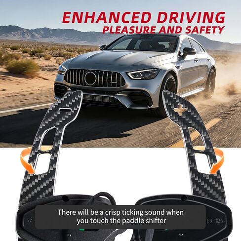 Magnetic Carbon Fiber Steering Wheel Paddle Shifters Extension for Mercedes A/G Class 2019+, C/CLS 2015+, E/SL/SLC 2017+, GLA/GLC/GLE/S 2016+, GLS 2017+(Glossy, Replacement,Small Paddle Version) in Saudi Arabia