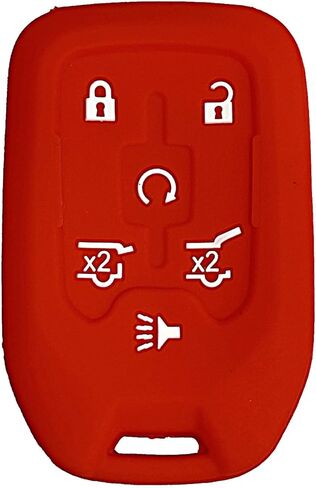 Key Fob Cover for Suburban Tahoe: 6 Buttons Silicone Remote Case Protector Fit for Chevy Tahoe Suburban GMC Denali Yukon XL 2016 2017 2018 2019 2020 13508280 13580804 13529634 HYQ1AA 13580802 (Black2) in Saudi Arabia