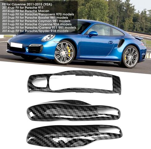 for Porsche Key Fob Cover Remote Key Cover 3pcs/Set Carbon Fiber Style Car Trim Cover Fit for Porsche Panamera Cayman//Boxster in Saudi Arabia