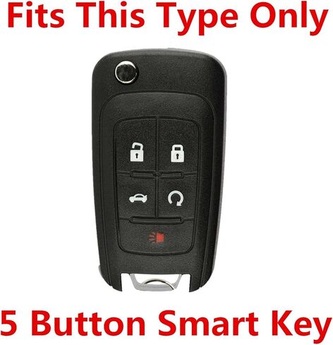 غطاء مفتاح Fob لـ Equinox Cruze: 5 أزرار حافظة مفاتيح من السيليكون مناسبة لسيارة Chevy Camaro Malibu Impala Sonic Buick Regal Crosse Cascada Verano GMC Terrain 2011 إلى 2020 (وردي) in Kuwait