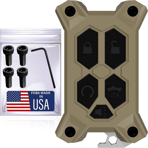 Chevy Key Fob Cover - for GMC Key Fob Cover - Silverado Sierra Accessories - Built in Bottle Opener - Fits 2019-2022 Check Fitment Guide - Custom Colors (Tan, Black Screws) in Saudi Arabia