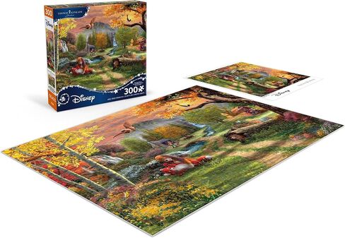 لغز CEACO The Fox & the Hound 300 قطعة - متعدد الألوان، 21.25 × 15 بوصة - ألغاز توماس كينكيد المضيئة من ديزني - ملصق متضمن لسهولة الرجوع إليه in Kuwait