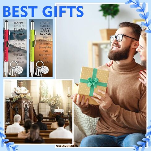 مجموعة Sayglossy المكونة من 12 هدية لعيد الأب تتضمن أدوات متعددة 6 في 1 وأقلام وسلاسل مفاتيح للأب وبطاقات مباركة مع حقائب Opp لهدية عيد ميلاد الزوج وعيد الأب in Saudi Arabia