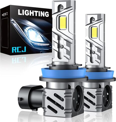 RCJ H11/H8/H9 Fog Bulbs, 1:1 Size 35000LM Brighter 6000K Cool White with 13000RPM Fan, Plug-N-Play, Pack of 2 in Saudi Arabia