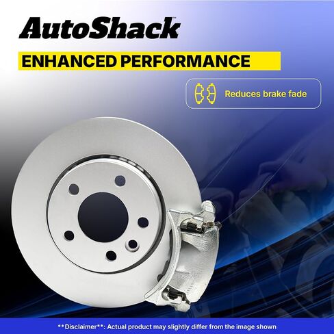 دوارات فرامل أمامية من AutoShack، وسادات سيراميك وفرجار لدودج وكرايسلر، جراند كارافان 2001-2007 تاون آند كانتري 2001-2007 فوييجر 2003، FWD AWD L4 2.4L V6 3.3L 3.8L - 11.06 بوصة (280.9 مم)، 5 عروات in Kuwait