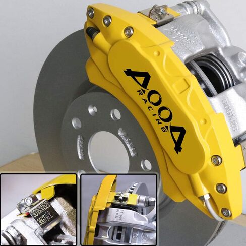AOOA Caliper Covers Yellow with Black Characters Aluminum Brake Caliper Covers Fit for Nissan Maxima 2009-2023 （front and rear） in Saudi Arabia