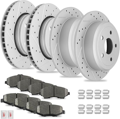 Disc Brake Kits with Pads and Rotors Front & Rear Drilled Slotted Vented Rotor for 2007 2008 2009 2010 2011 2012 2013 2014 2015 2016 2017 Jeep Wrangler 2018 Wrangler Jk in Saudi Arabia