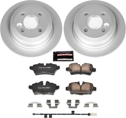 PowerStop Rear Brake Kit for Mini Cooper 2011-15 - Fully-Coated Disc Rotors with Z23 Carbon-Fiber Ceramic Brake Pads Upgrade, CRK6331 in Kuwait