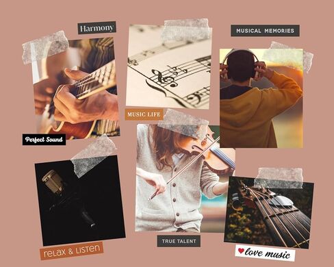 Concert Scrapbook Stickers - Sheet with Musical Notes, Music Phrases Design - Orchestra, Symphony, Recital Planner Set - 2 Items in Kuwait