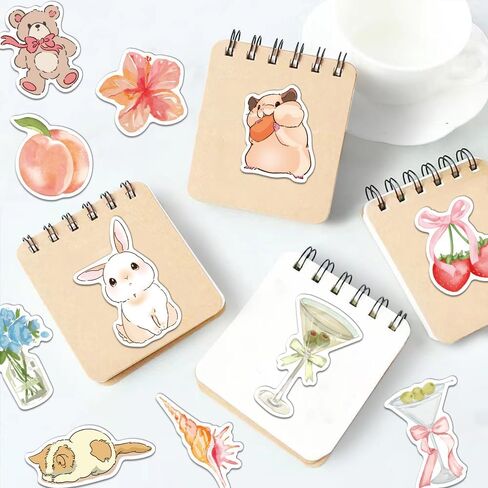 200 PCS Coquette Stickers, Pink Aesthetic Waterproof Vinyl Stickers, Cute Bow Flower Bear Bunny Dessert Decals for Laptop Water Bottle Luggage DIY Craft in Kuwait