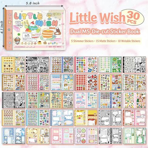 2 Pack Japanese Sticker Book, 60 Sheets Kawaii Korean Stickers Japanese Aesthetic Stationery Decoration Stickers for Adult DIY Planners Junk Journaling Scrapbook Diary Notebooks in Saudi Arabia