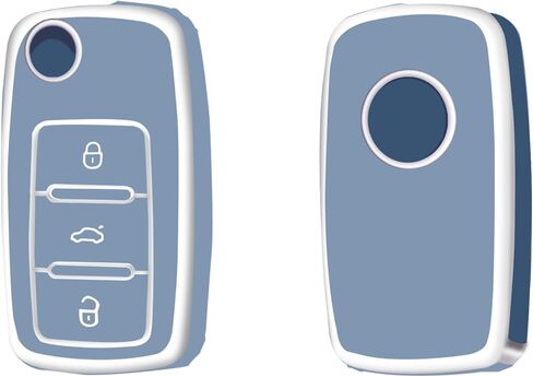 for VW Key Fob Cover, Full Protection TPU Key Fob Case Cover Fits for VW Volkswagen Jetta Beetle Tiguan Passat Polo Golf Car Accessories Smart Key Holder, Purple in Saudi Arabia
