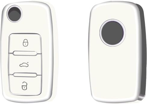 غطاء حافظة مفاتيح VW Key Fob، حماية كاملة من مادة TPU غطاء حافظة مفتاح Fob مناسب لملحقات سيارة VW Volkswagen Jetta Beetle Tiguan Passat Polo Golf حامل المفاتيح الذكية، أرجواني in Kuwait