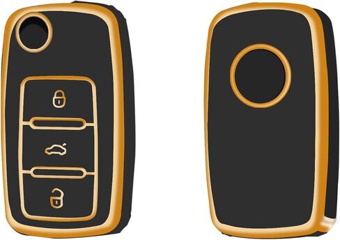 غطاء حافظة مفاتيح VW Key Fob، حماية كاملة من مادة TPU غطاء حافظة مفتاح Fob مناسب لملحقات سيارة VW Volkswagen Jetta Beetle Tiguan Passat Polo Golf حامل المفاتيح الذكية، أرجواني in Kuwait