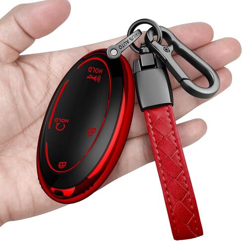 Key Fob Cover with Keychain Soft Full Protection Key Shell Key Case Compatible with Hyundai 2023 2024 2025 Ioniq 6 Grandeur GN7 KONA Smart Key (Red, 5 Buttons) in Kuwait