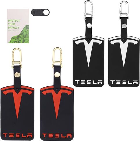 Kolti Tesla Key Card Holder, Tesla Card Key Holder for Model 3 Y S X Cybertruck with Key Rings - 2 Pack Silicone in Saudi Arabia