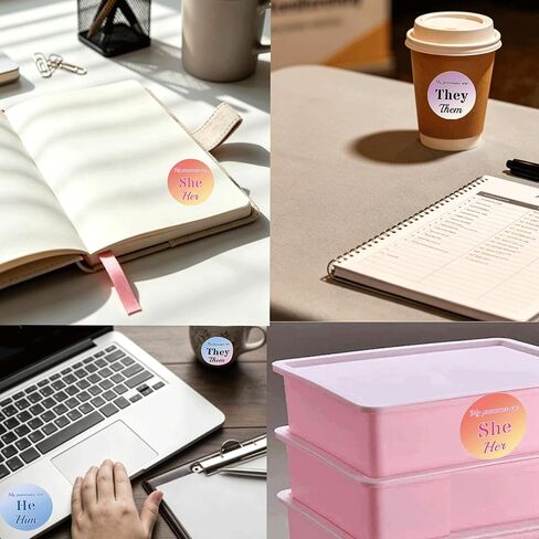 700 Pcs Pronoun Stickers My Pronoun are Labels 1 Inch - They Them He Him She Her Name Tag Identity Labels for Party Conference Kids Boys Girls (Solid Color) in Saudi Arabia