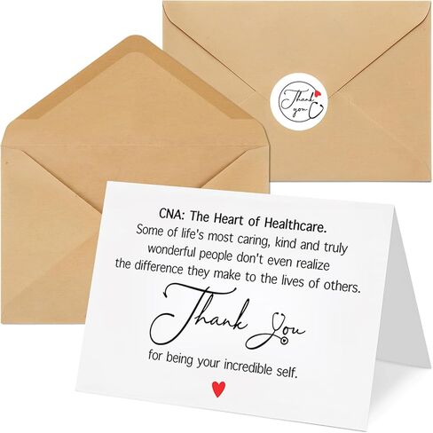 Lofaris 25 Sets CNA Thank You Cards with Envelopes and Stickers, We Won the Lottery Having You as Our CNA Appreciation Gifts for CNA Week, Bulk Heartfelt Nurse Greeting Cards, 4x6 Inch in Kuwait