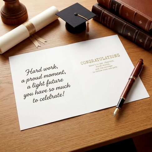 Colarr 2026 Graduation Card Gifts for High School College Graduations Card for Him Her Black Gold, 6 x 8'' Congrats Grad Cards with Envelope Gold Foil Cover Motivational Congrats Gift in Kuwait