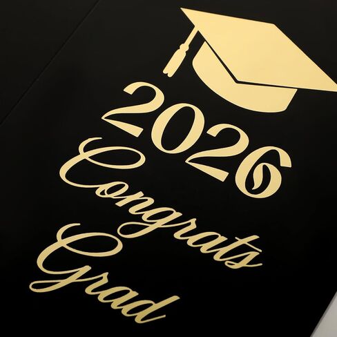 Colarr 2026 Graduation Card Gifts for High School College Graduations Card for Him Her Black Gold, 6 x 8'' Congrats Grad Cards with Envelope Gold Foil Cover Motivational Congrats Gift in Kuwait