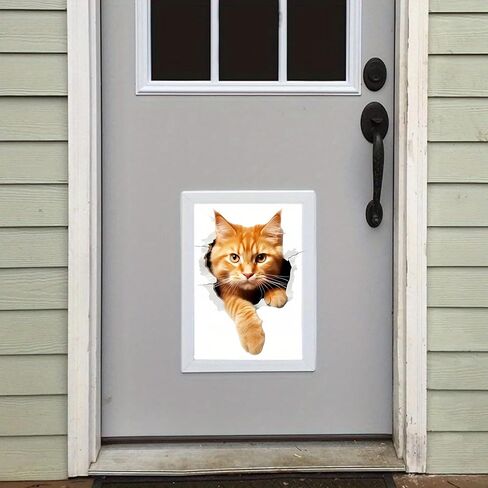 3D Cat Peeking Car Stickers, 5.5-Inch Self-Adhesive Vinyl 2-Pack, Cute Orange Ginger Cat Car Decals and Bumper Stickers for Vehicles, Laptop, Motorcycle, Refrigerator, Glossy Durable Finish in Saudi Arabia
