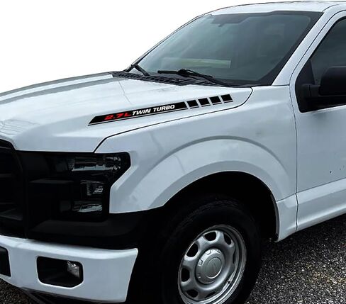2.7L Twin Turbo Pickup Truck Engine Hood Decals Emblem for Ford F-150 Ecoboost V6 2Pcs (2.7 L) in Kuwait