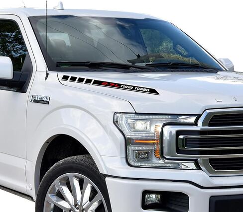 2.7L Twin Turbo Pickup Truck Engine Hood Decals Emblem for Ford F-150 Ecoboost V6 2Pcs (2.7 L) in Kuwait