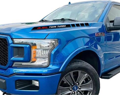 2.7L Twin Turbo Pickup Truck Engine Hood Decals Emblem for Ford F-150 Ecoboost V6 2Pcs (2.7 L) in Kuwait