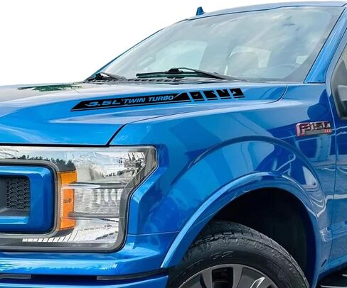 2.7L Twin Turbo Pickup Truck Engine Hood Decals Emblem for Ford F-150 Ecoboost V6 2Pcs (2.7 L) in Kuwait