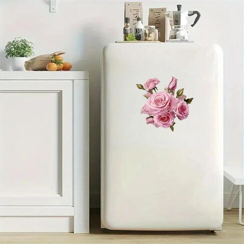 Waterproof Pink Rose Car Stickers – 5.5 Inch Removable Vinyl Floral Decals for Cars Motorcycles, Bikes SUVs, Laptops Suitcases Refrigerators Toilets Doors Scratch-Resistant Decorative Stickers 2 Pack in Saudi Arabia