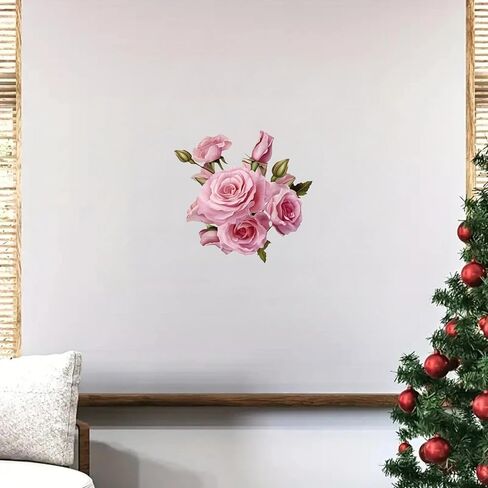 Waterproof Pink Rose Car Stickers – 5.5 Inch Removable Vinyl Floral Decals for Cars Motorcycles, Bikes SUVs, Laptops Suitcases Refrigerators Toilets Doors Scratch-Resistant Decorative Stickers 2 Pack in Saudi Arabia