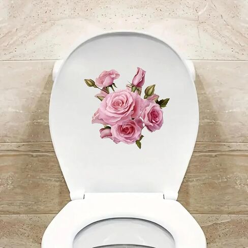Waterproof Pink Rose Car Stickers – 5.5 Inch Removable Vinyl Floral Decals for Cars Motorcycles, Bikes SUVs, Laptops Suitcases Refrigerators Toilets Doors Scratch-Resistant Decorative Stickers 2 Pack in Saudi Arabia