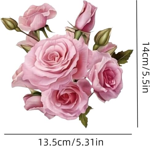 Waterproof Pink Rose Car Stickers – 5.5 Inch Removable Vinyl Floral Decals for Cars Motorcycles, Bikes SUVs, Laptops Suitcases Refrigerators Toilets Doors Scratch-Resistant Decorative Stickers 2 Pack in Saudi Arabia