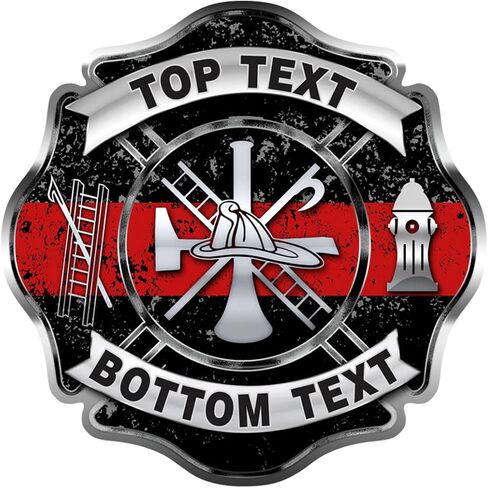 Custom Firefighter Red Line Sticker - Personalized Maltese Cross w/Thin Red Line Decal, Car Decals for Men,Fire Department Support Stickers for Cars, Trucks, Windows in Saudi Arabia