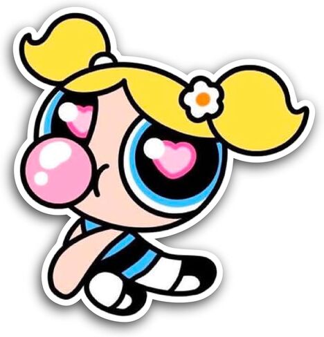 2 (Pieces) 3" and 5" P0werpuff Girls Sticker, Waterproof Vinyl Decals for Many Purpose Like Cars, Trucks, Laptops, Phones, Windows and More in Saudi Arabia