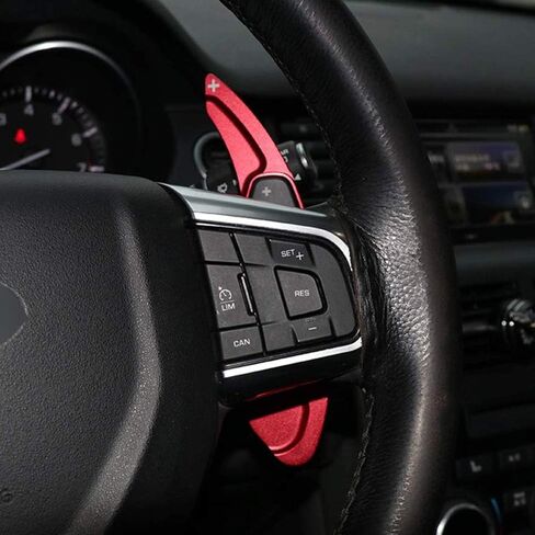 2Pcs Red Aluminum Paddle Shifter Car Steering Wheel Paddle Shifter Extension Cover for Jaguar F-Pace E-Pace XE XF XJ/for Land Rover Evoque, Discovery Range Rover Sport Accessories Trim (Red) in Saudi Arabia