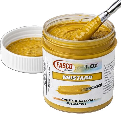 Fasco Epoxies Mustard Pigment for Epoxy Resin & Gelcoat – Concentrated Colorant - 1 oz in Saudi Arabia