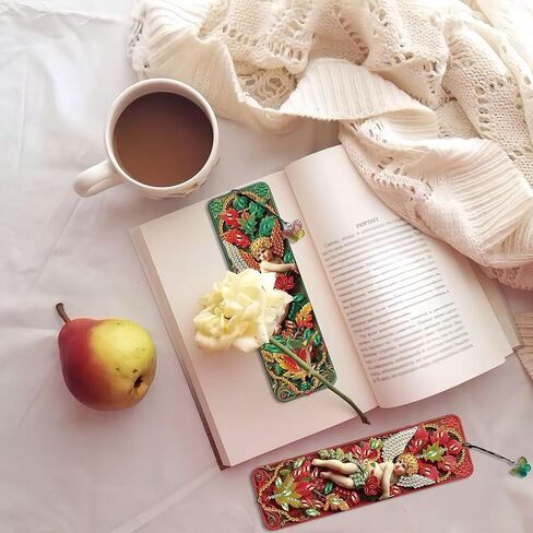 علامات كتاب الصور الماسية - علامات مرجعية فنية ماسية تتميز بتصميم إله الحب. مجموعات الإشارات المرجعية التي يمكنك صنعها بنفسك مع الشرابات، هدايا إبداعية مثالية مصنوعة يدويًا لمحبي الكتب. in Kuwait