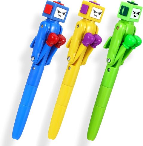 3 Pcs Boxing Robot Pen, Cool Funny Ballpoint Pens with Punching Arm and Crisp Button Sound, Novelty Pen Boxing Gifts for Christmas Birthday School Office Smooth Writing, Black Ink in Saudi Arabia