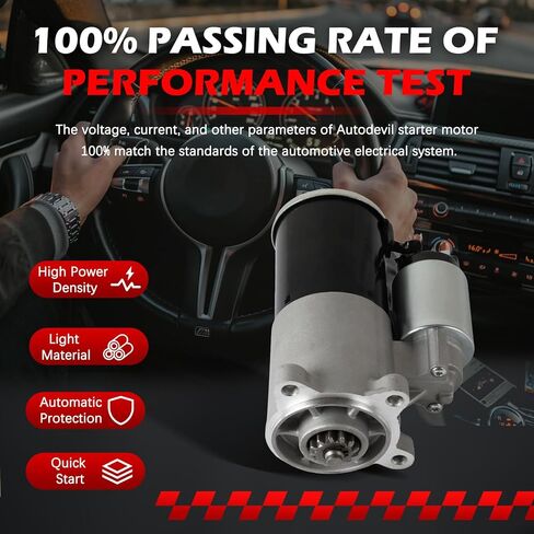 6646 Engine Starter 12V 1.4KW 12Teeth Fit for F150 1999-2013 4.6L 5.0L 5.4L 6.2L, for Navigator 09-14 5.4L, for Mustang 2005-2010 4.6L，for F250 F350 F450 Super Duty 99-13 in Kuwait
