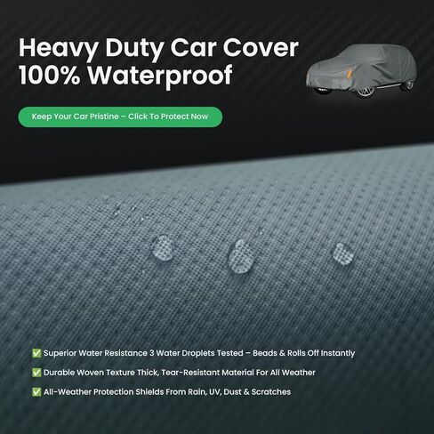 Waterproof Heavy Duty Car Cover Custom Fit Jeep Wrangler 4 Dr/Unlimited 4 Door JK JL(1987-2026), Outdoor Covers with Cotton Liner, Full Exterior Cover Sun Rain Snow UV Protection with Zipper Door in Saudi Arabia
