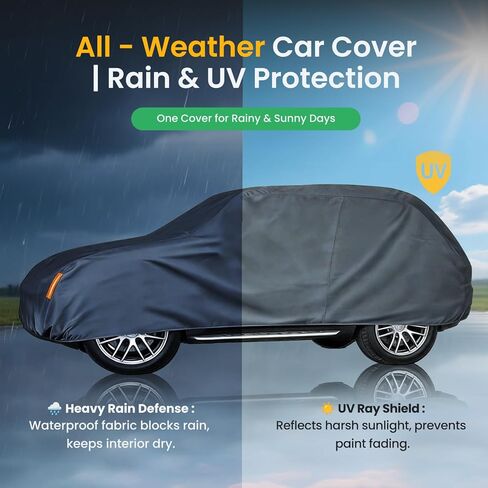 Waterproof Heavy Duty Car Cover Custom Fit Jeep Wrangler 4 Dr/Unlimited 4 Door JK JL(1987-2026), Outdoor Covers with Cotton Liner, Full Exterior Cover Sun Rain Snow UV Protection with Zipper Door in Saudi Arabia