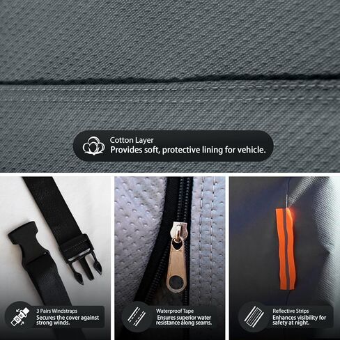 Waterproof Heavy Duty Car Cover Custom Fit Jeep Wrangler 4 Dr/Unlimited 4 Door JK JL(1987-2026), Outdoor Covers with Cotton Liner, Full Exterior Cover Sun Rain Snow UV Protection with Zipper Door in Saudi Arabia